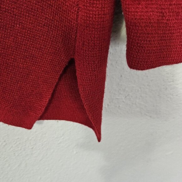 Kate Hill Red Merino Wool/Cotton Blend Festive Sweater  Size XL - Picture 4 of 7